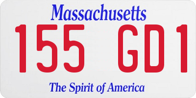 MA license plate 155GD1