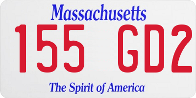 MA license plate 155GD2