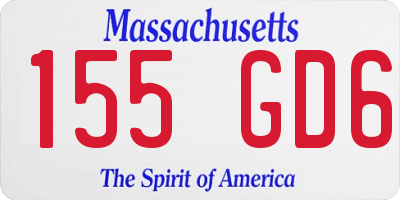 MA license plate 155GD6