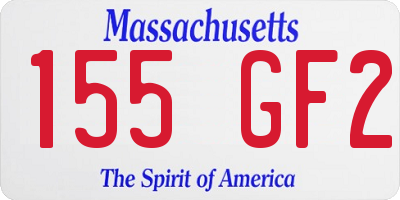 MA license plate 155GF2