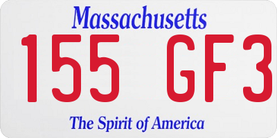 MA license plate 155GF3