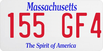 MA license plate 155GF4