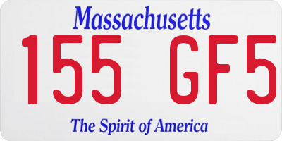 MA license plate 155GF5
