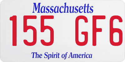 MA license plate 155GF6