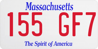 MA license plate 155GF7
