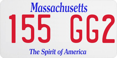 MA license plate 155GG2