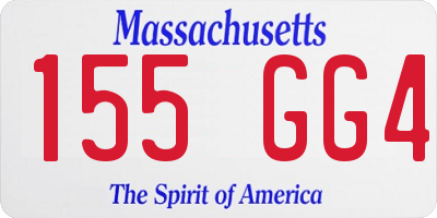 MA license plate 155GG4