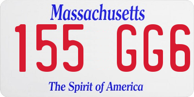 MA license plate 155GG6