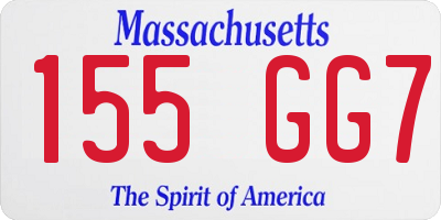 MA license plate 155GG7