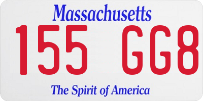 MA license plate 155GG8