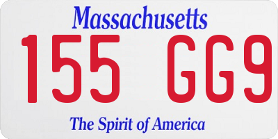MA license plate 155GG9