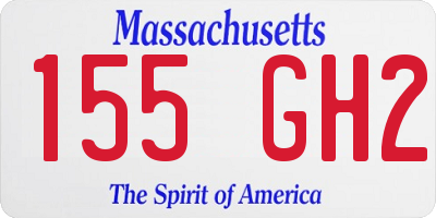 MA license plate 155GH2