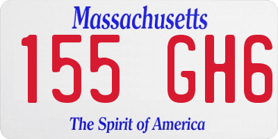 MA license plate 155GH6