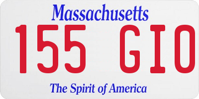 MA license plate 155GI0