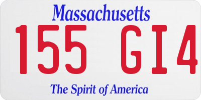 MA license plate 155GI4