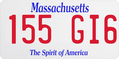 MA license plate 155GI6