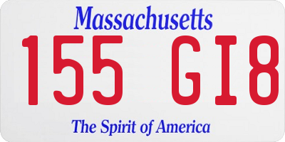MA license plate 155GI8