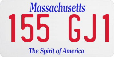 MA license plate 155GJ1