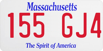 MA license plate 155GJ4