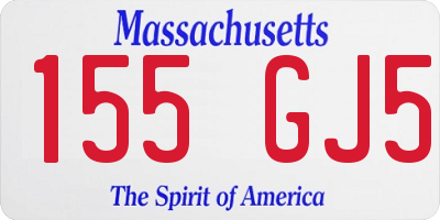 MA license plate 155GJ5