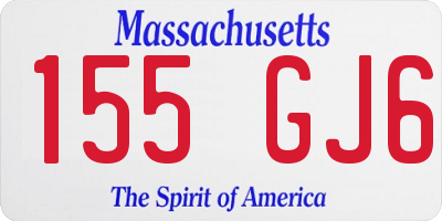 MA license plate 155GJ6