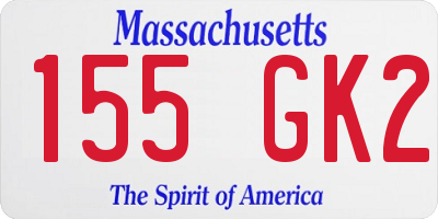 MA license plate 155GK2