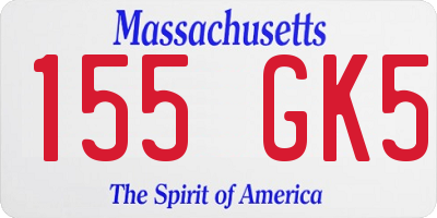 MA license plate 155GK5