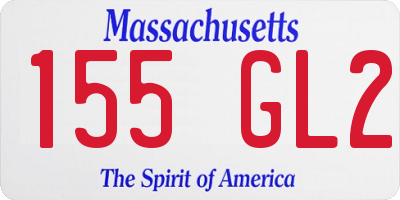 MA license plate 155GL2