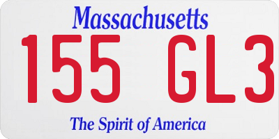 MA license plate 155GL3