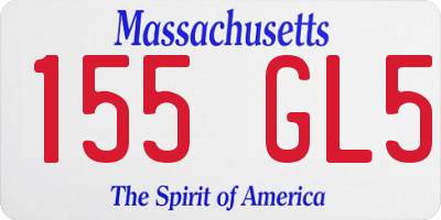 MA license plate 155GL5