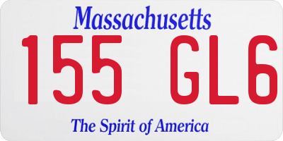 MA license plate 155GL6