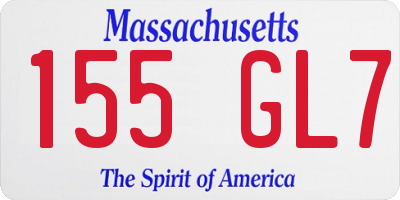 MA license plate 155GL7