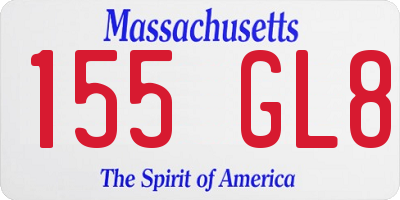 MA license plate 155GL8