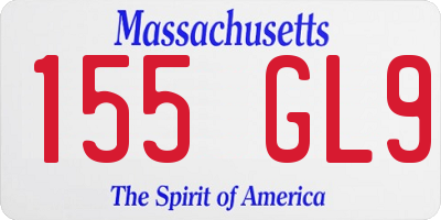 MA license plate 155GL9
