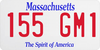 MA license plate 155GM1