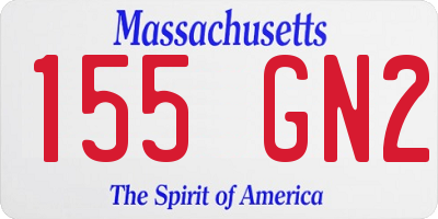 MA license plate 155GN2