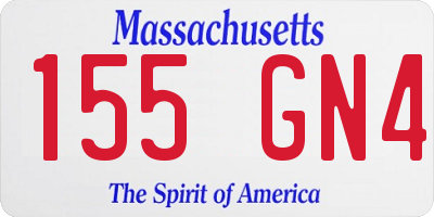 MA license plate 155GN4