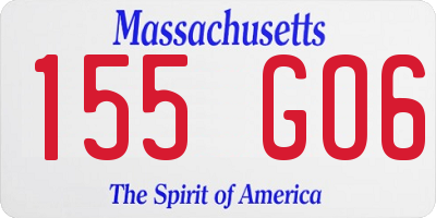 MA license plate 155GO6