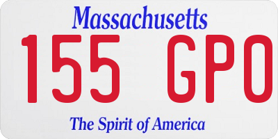 MA license plate 155GP0