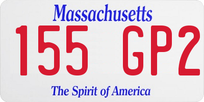 MA license plate 155GP2