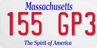 MA license plate 155GP3