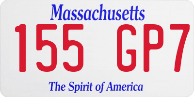 MA license plate 155GP7