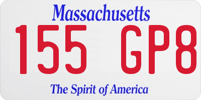 MA license plate 155GP8