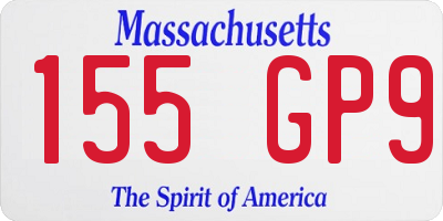 MA license plate 155GP9