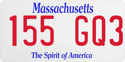 MA license plate 155GQ3