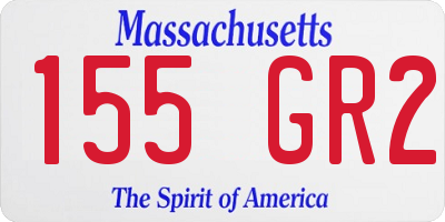 MA license plate 155GR2