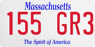 MA license plate 155GR3