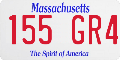 MA license plate 155GR4