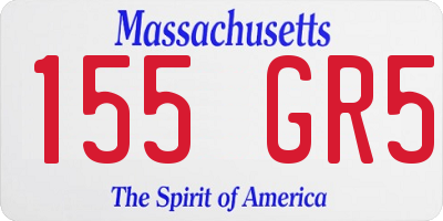 MA license plate 155GR5