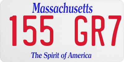 MA license plate 155GR7